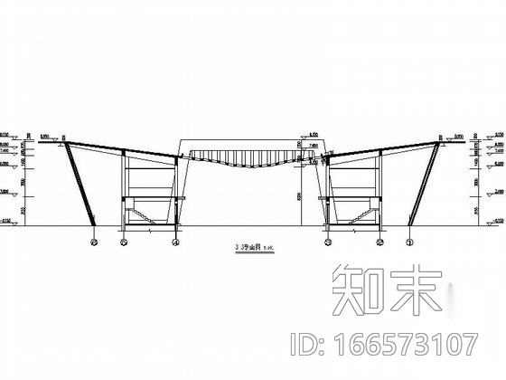 某企业现代型大门建筑施工图cad施工图下载【ID:166573107】