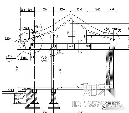 砌体四合院结构施工图cad施工图下载【ID:165768164】