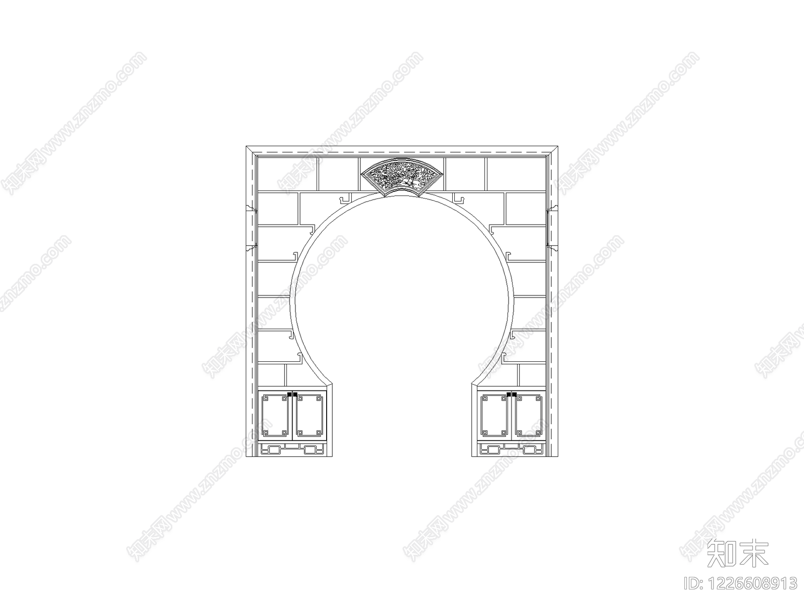 背景墙cad施工图下载【ID:1226608913】