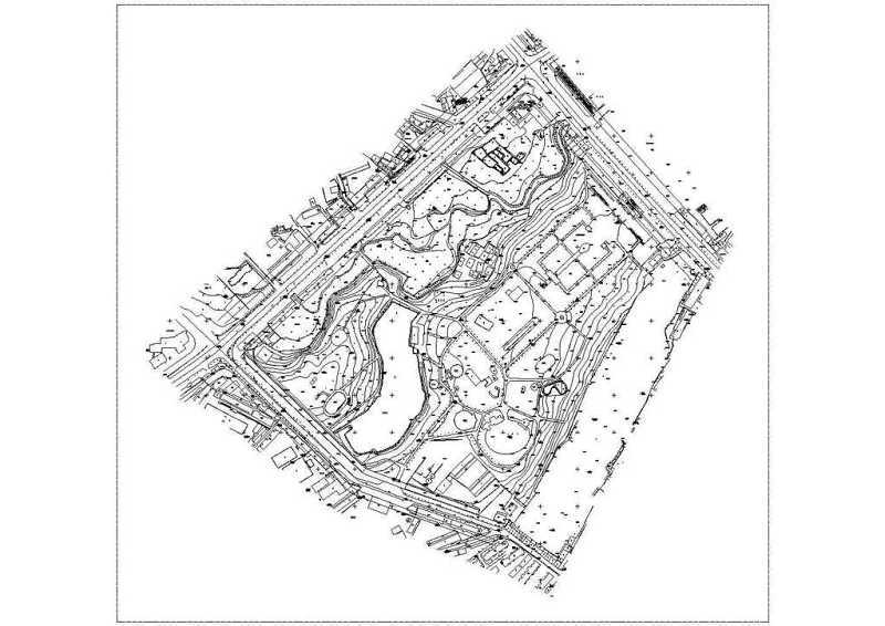 公园景观公园地形CAD图纸cad施工图下载【ID:149653186】