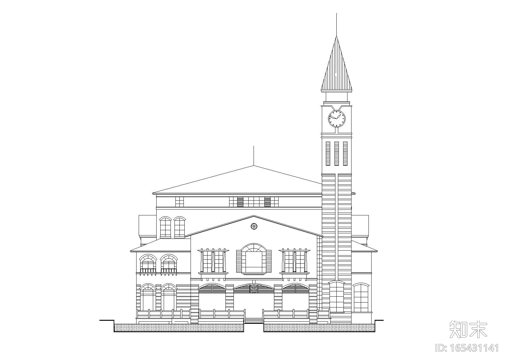 [广东]深湾花园三层社区中心建筑施工图cad施工图下载【ID:165431141】