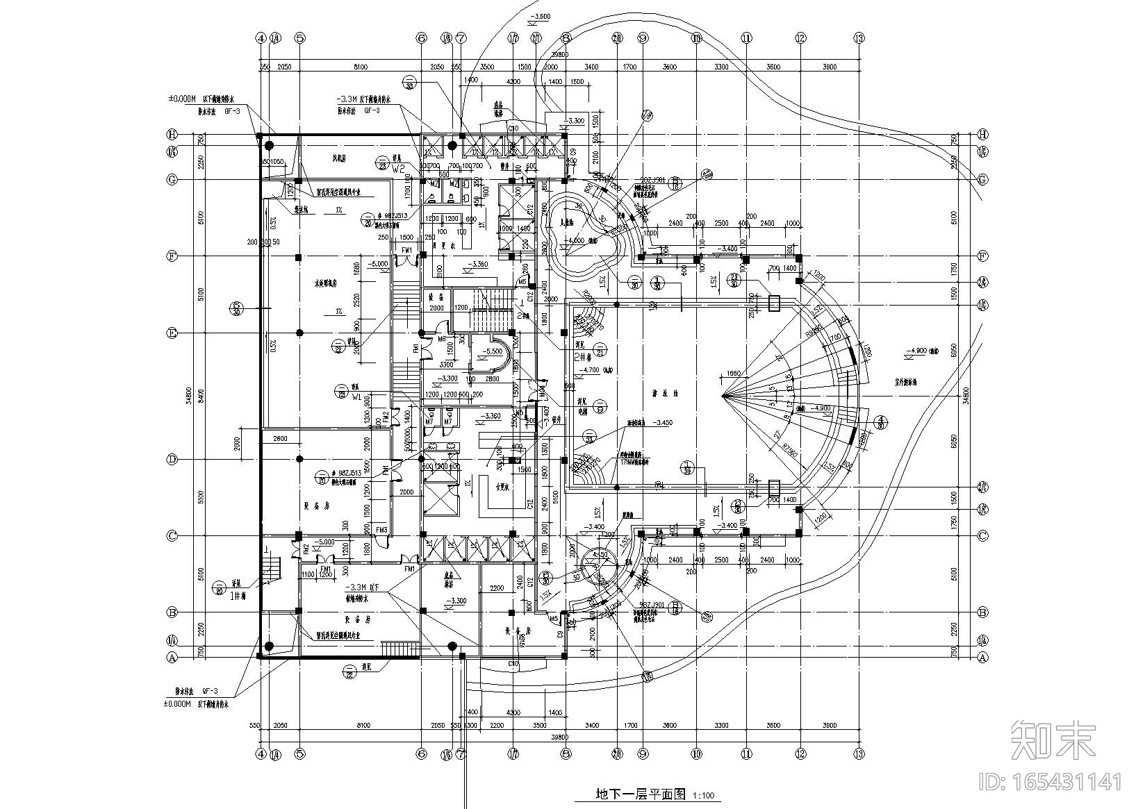 [广东]深湾花园三层社区中心建筑施工图cad施工图下载【ID:165431141】