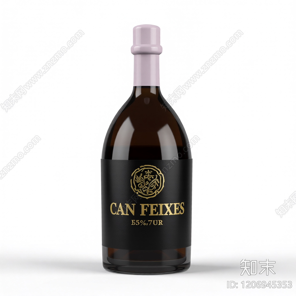 酒瓶带标签模型3D模型下载【ID:1206945353】