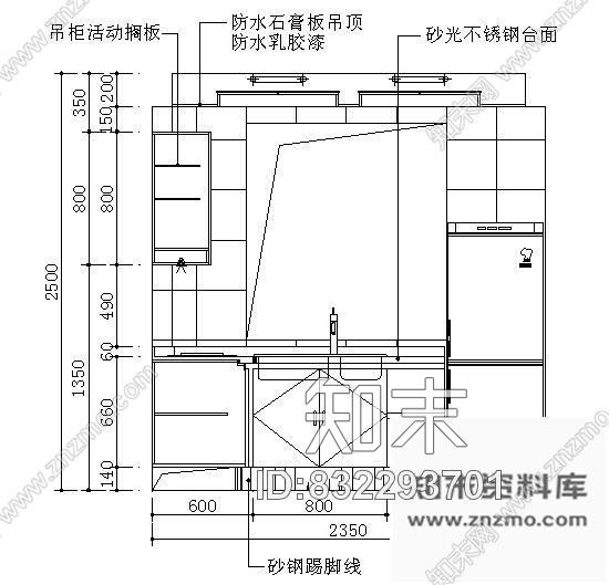 厨房立面cad施工图下载【ID:832293701】