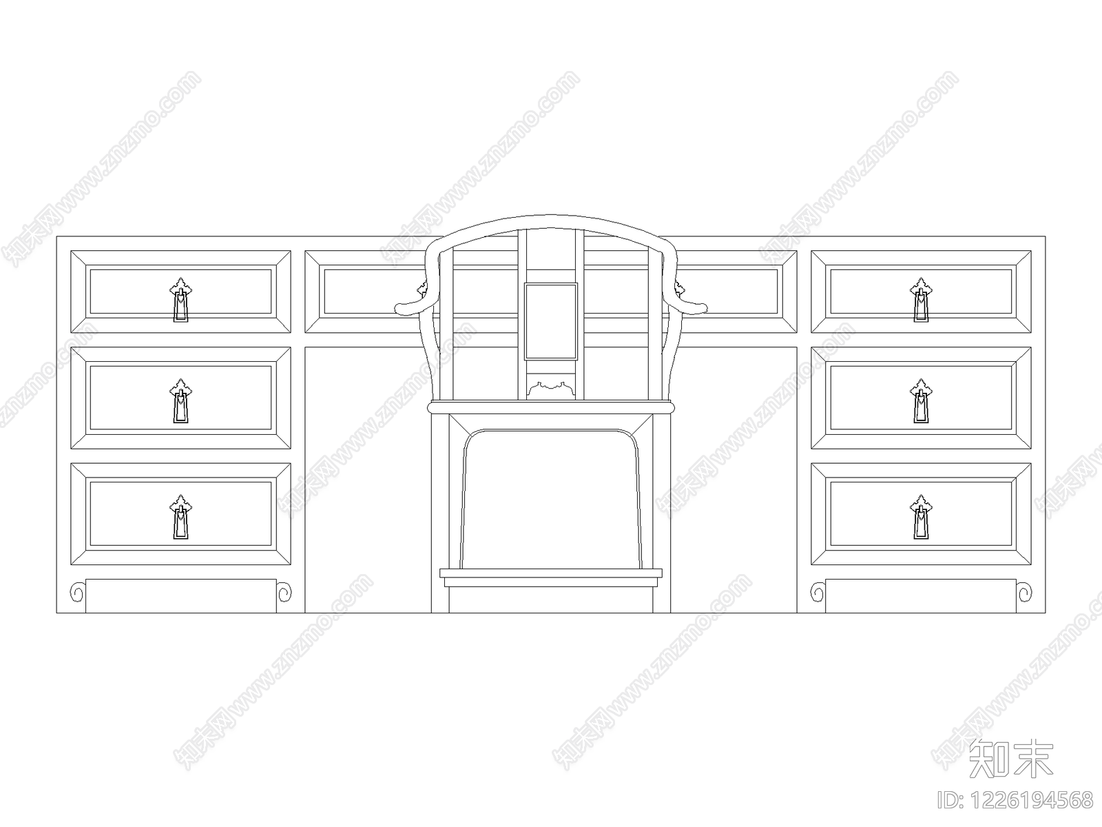 中式椅子CAD图纸