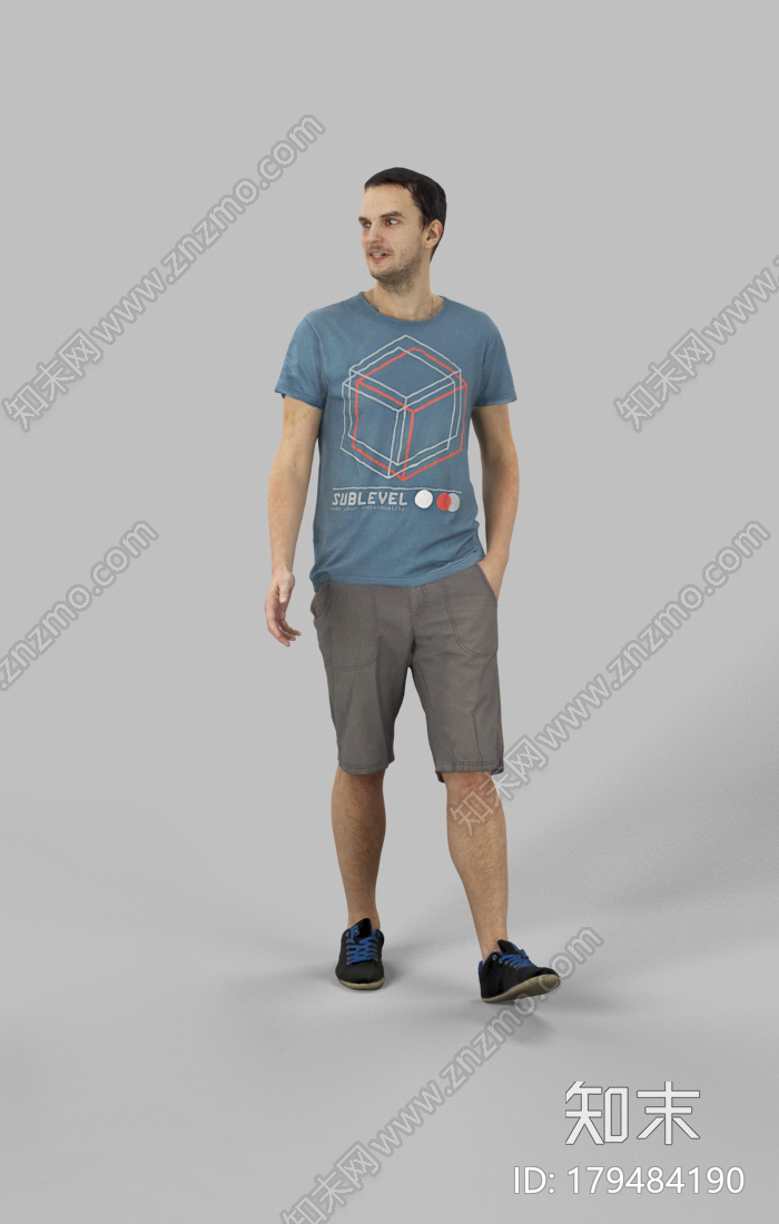 走路的男子CG模型下载【ID:179484190】