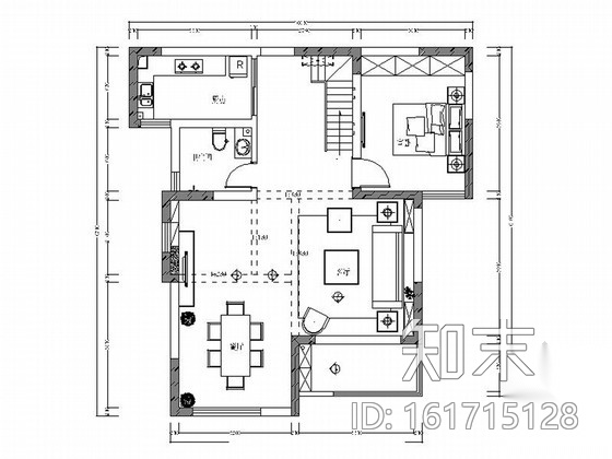 [广东]地中海风格两层小别墅室内施工图施工图下载【ID:161715128】