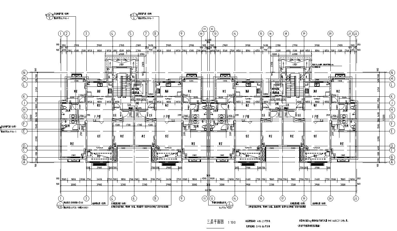 现代风安置房住宅建筑施工图（2019|11栋）施工图下载【ID:165623188】