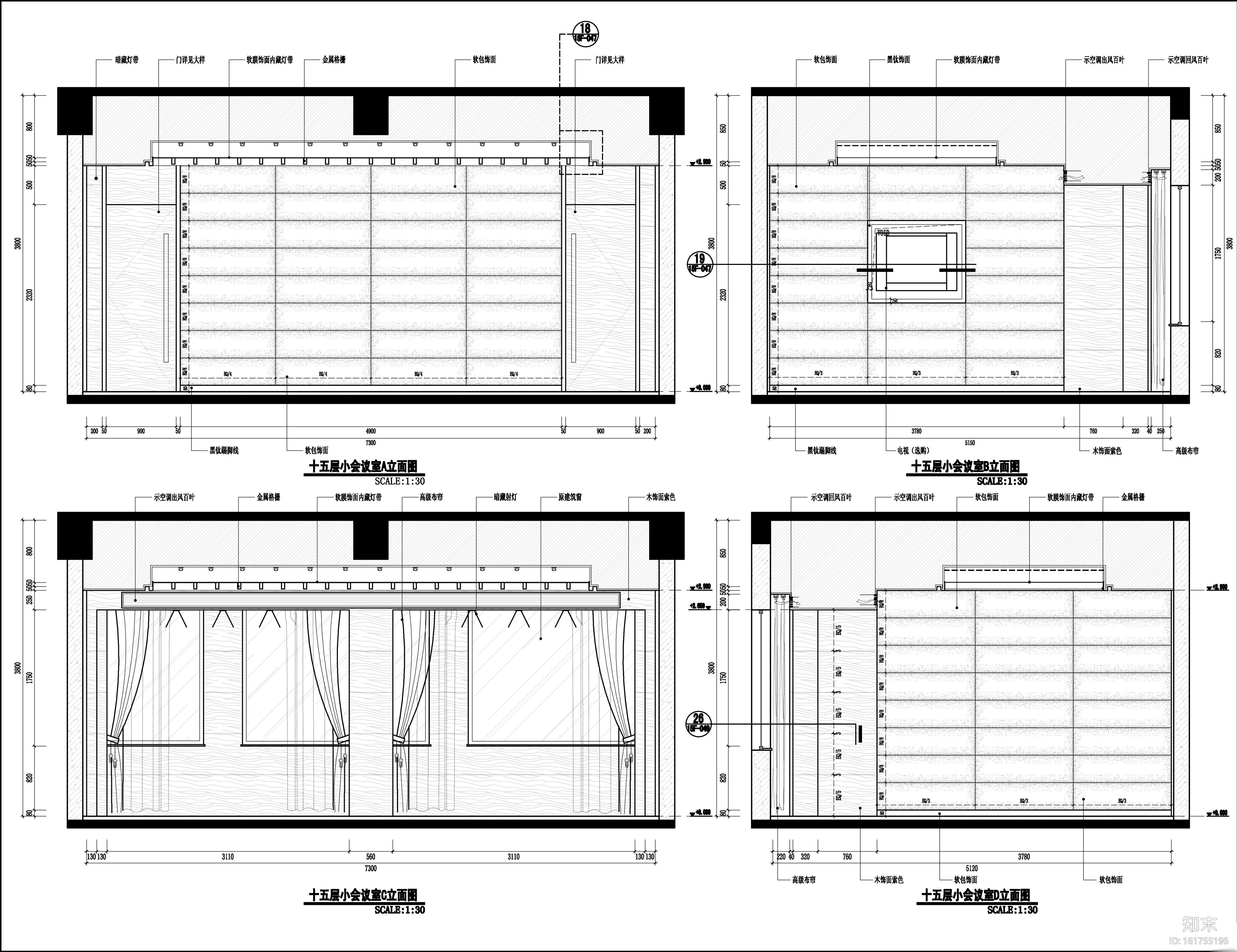 [福建]品川-福州新濠酒店全套设计资料丨公区+客房CAD施...cad施工图下载【ID:161755196】