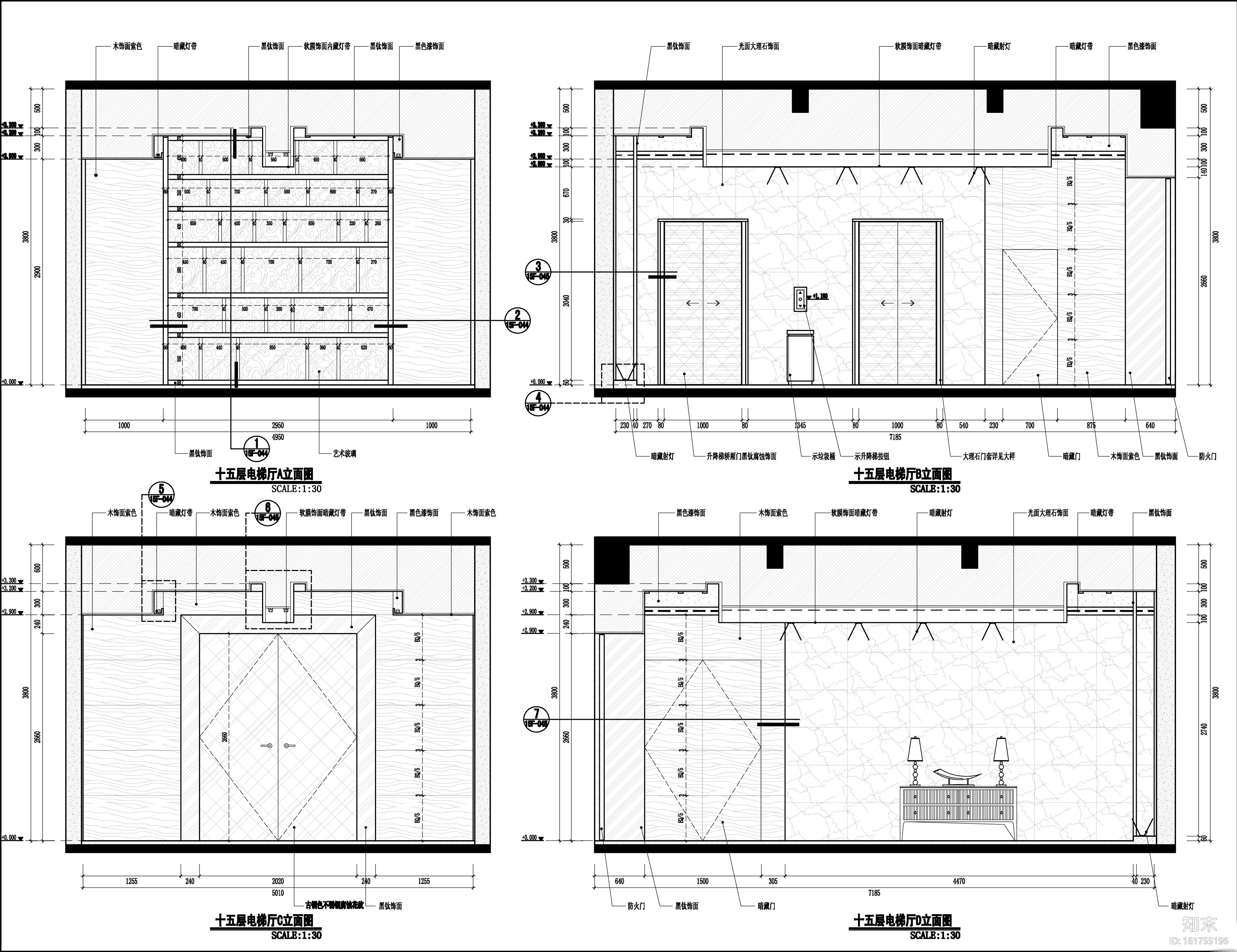 [福建]品川-福州新濠酒店全套设计资料丨公区+客房CAD施...cad施工图下载【ID:161755196】