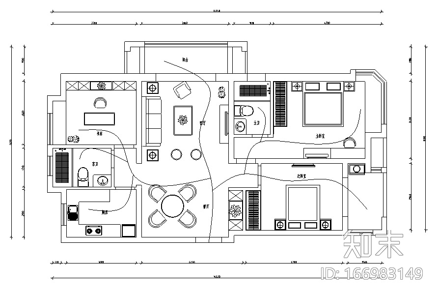 [江苏]美式风格A户型样板房设计施工图（附效果图）cad施工图下载【ID:166983149】