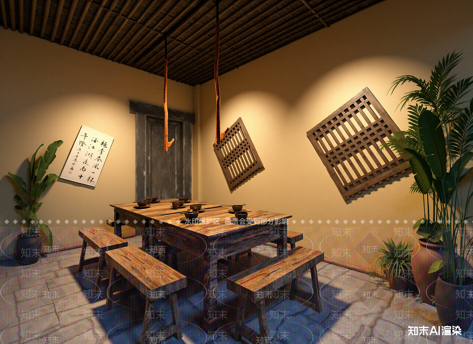 中式中餐厅3D模型下载【ID:1214249899】