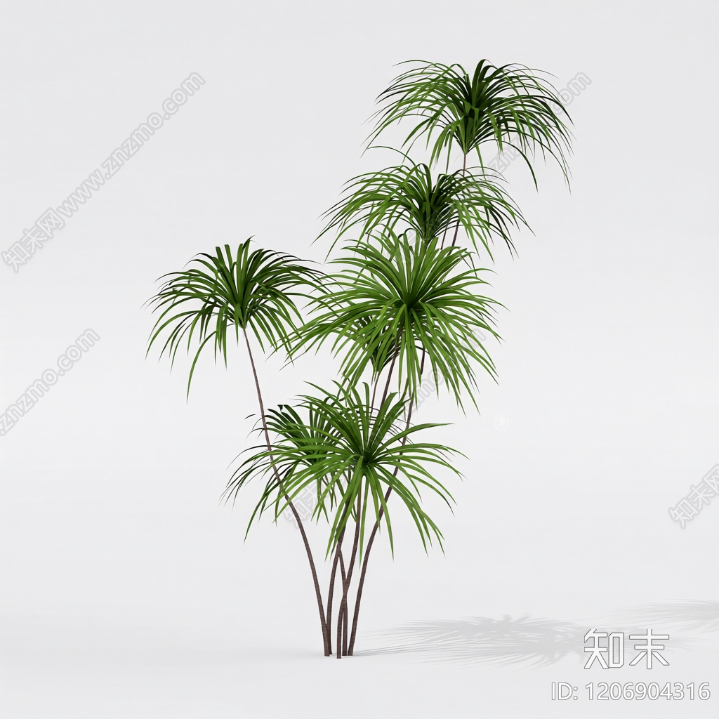 多杆绿植组合3D模型下载【ID:1206904316】