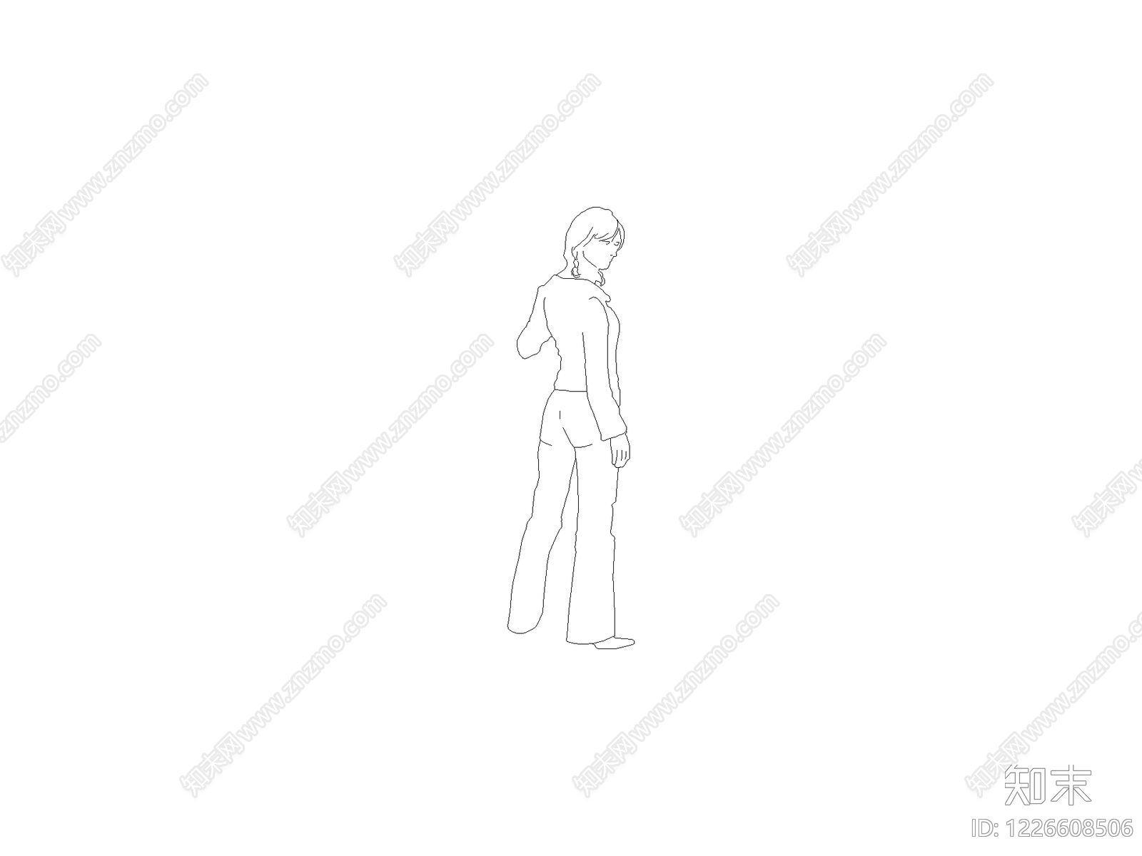 现代人物CAD图纸