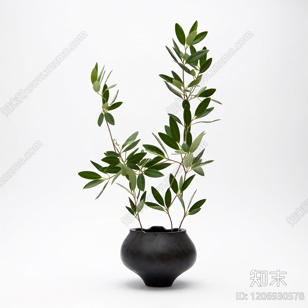 金属叶插花装饰3D模型下载【ID:1206930578】