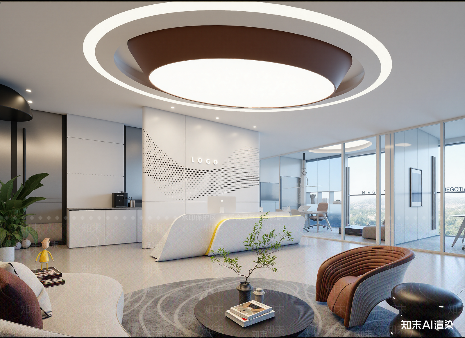 现代办公大厅3D模型下载【ID:1214049857】