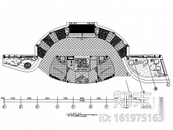 酒店室内大堂入口内装修图cad施工图下载【ID:161975163】