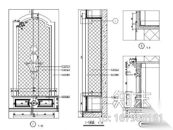 欧式造型墙详图Ⅰ施工图下载【ID:167986161】