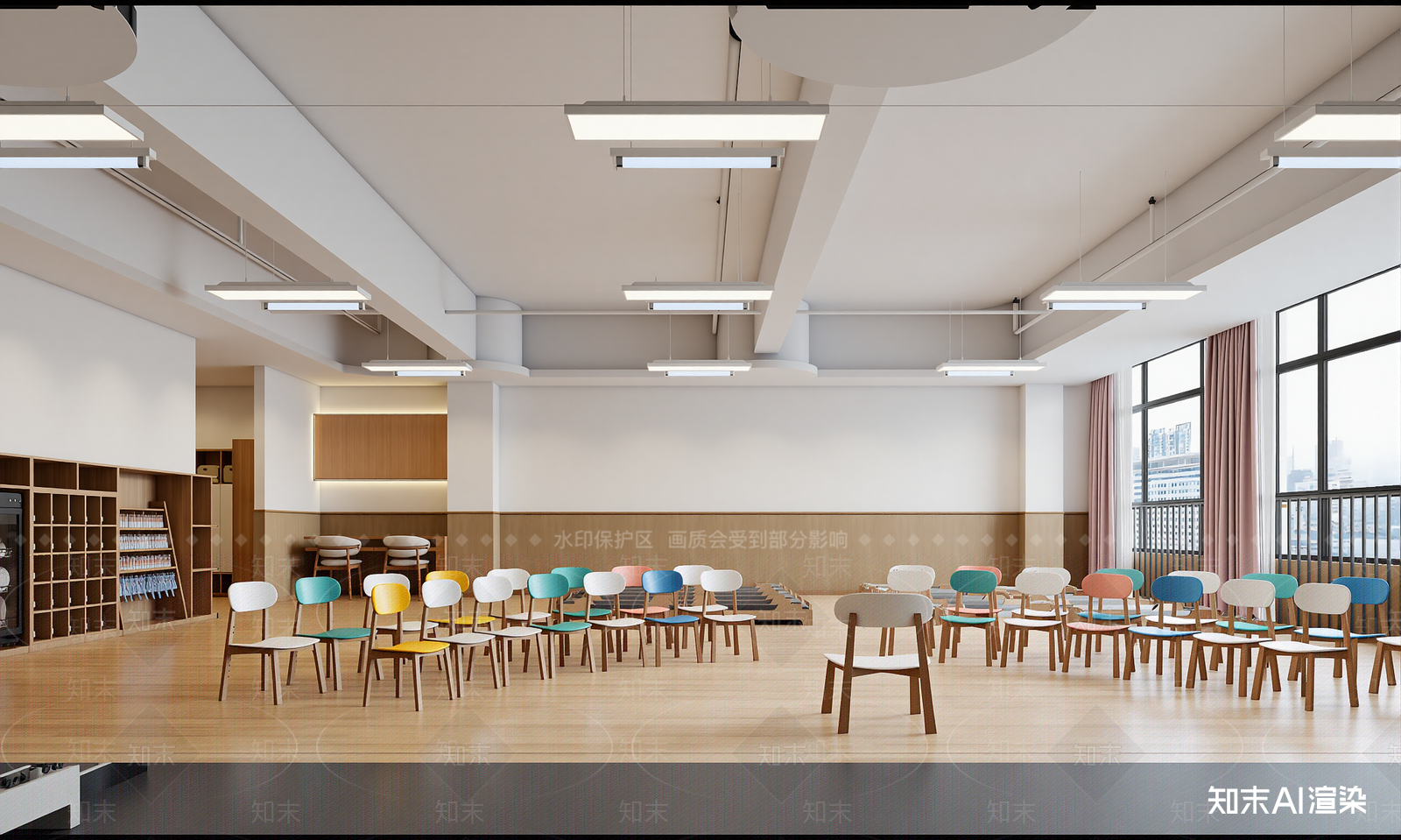 现代教室3D模型下载【ID:1214369624】