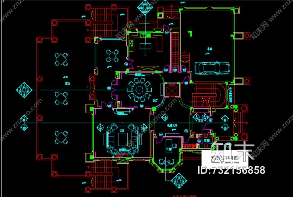 梁景华-深圳观澜高尔夫4层欧式奢华别墅样板间cad施工图含实景施工图下载【ID:732156858】