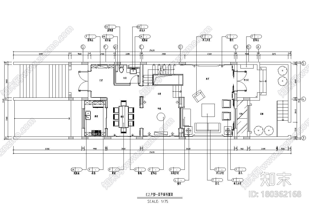 欧式风格三层联排别墅住宅装修施工图设计施工图下载【ID:180362168】