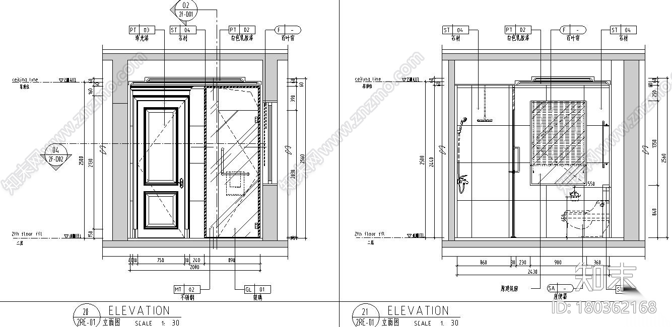 欧式风格三层联排别墅住宅装修施工图设计施工图下载【ID:180362168】