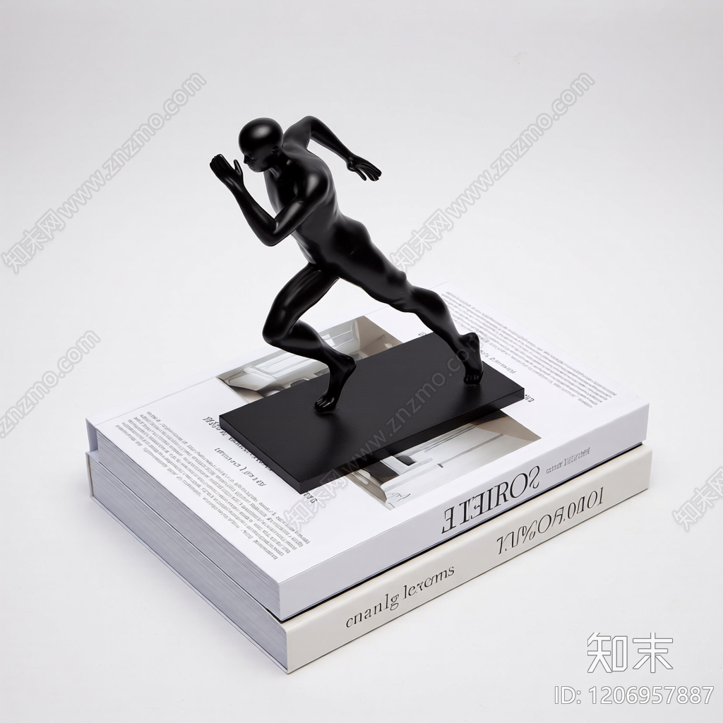 奔跑人物雕塑摆件3D模型下载【ID:1206957887】