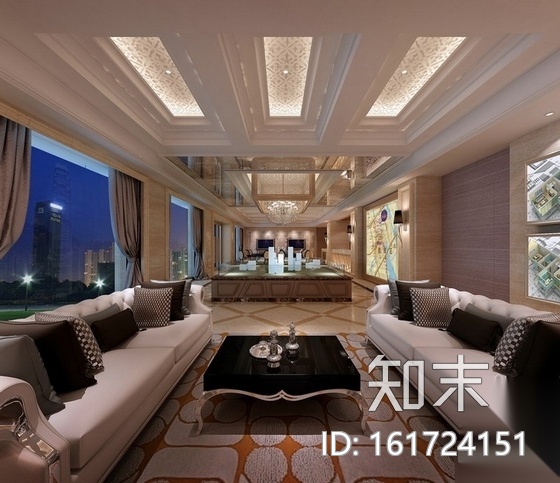 [福州]新城核心区现代高档售楼部CAD施工图（含效果）cad施工图下载【ID:161724151】