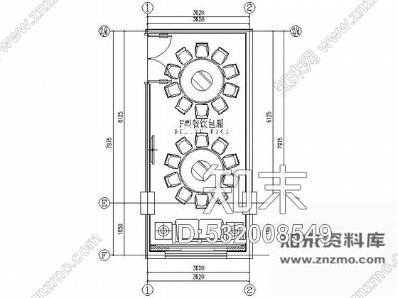 施工图现代中式酒楼包间装修图cad施工图下载【ID:532008549】