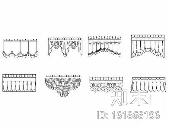 现代窗帘全套CAD图块下载cad施工图下载【ID:161868196】