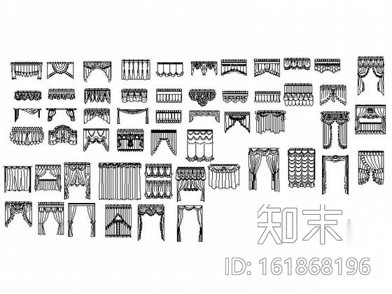 现代窗帘全套CAD图块下载cad施工图下载【ID:161868196】