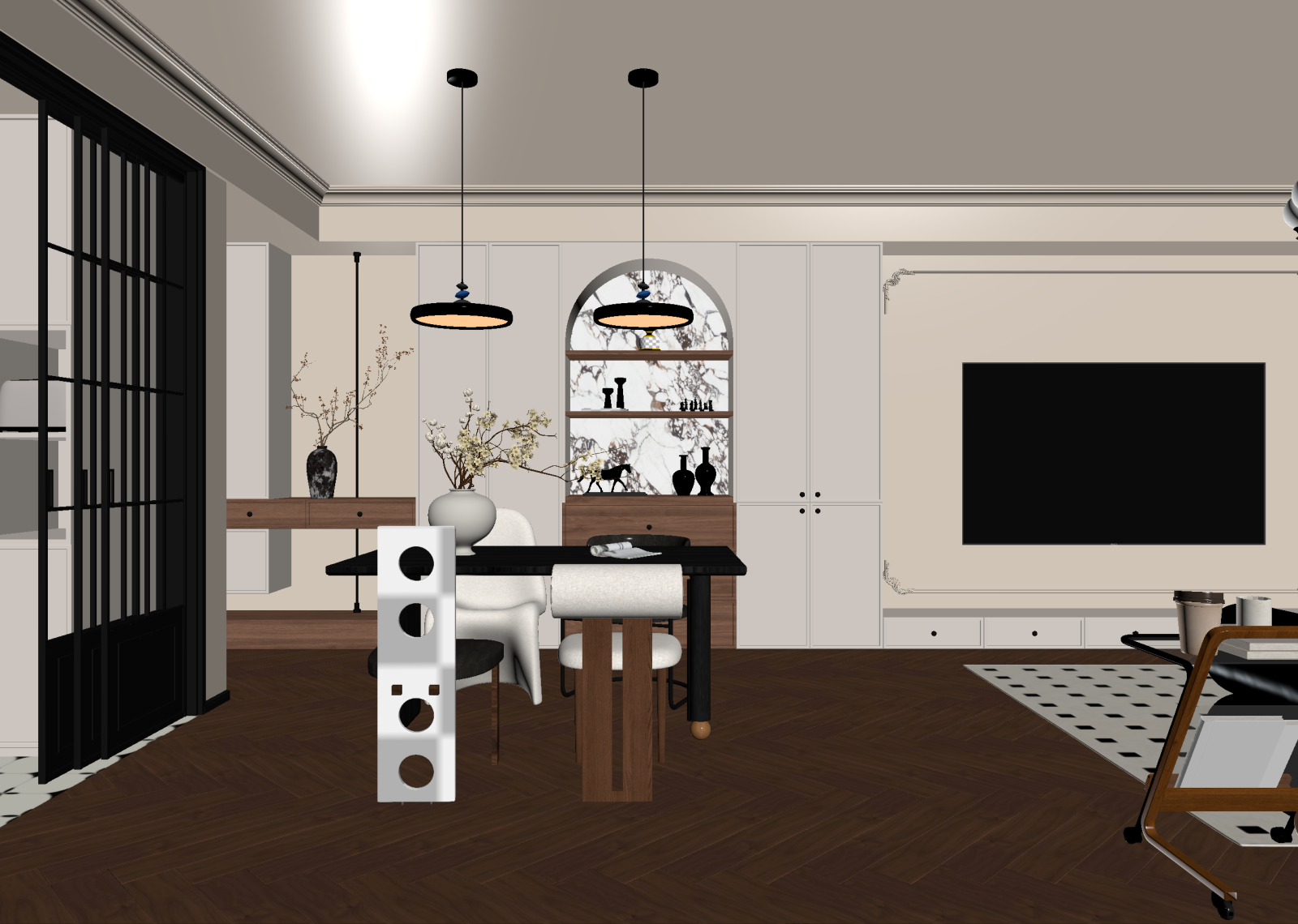 法式客餐厅3D模型下载【ID:1215168877】