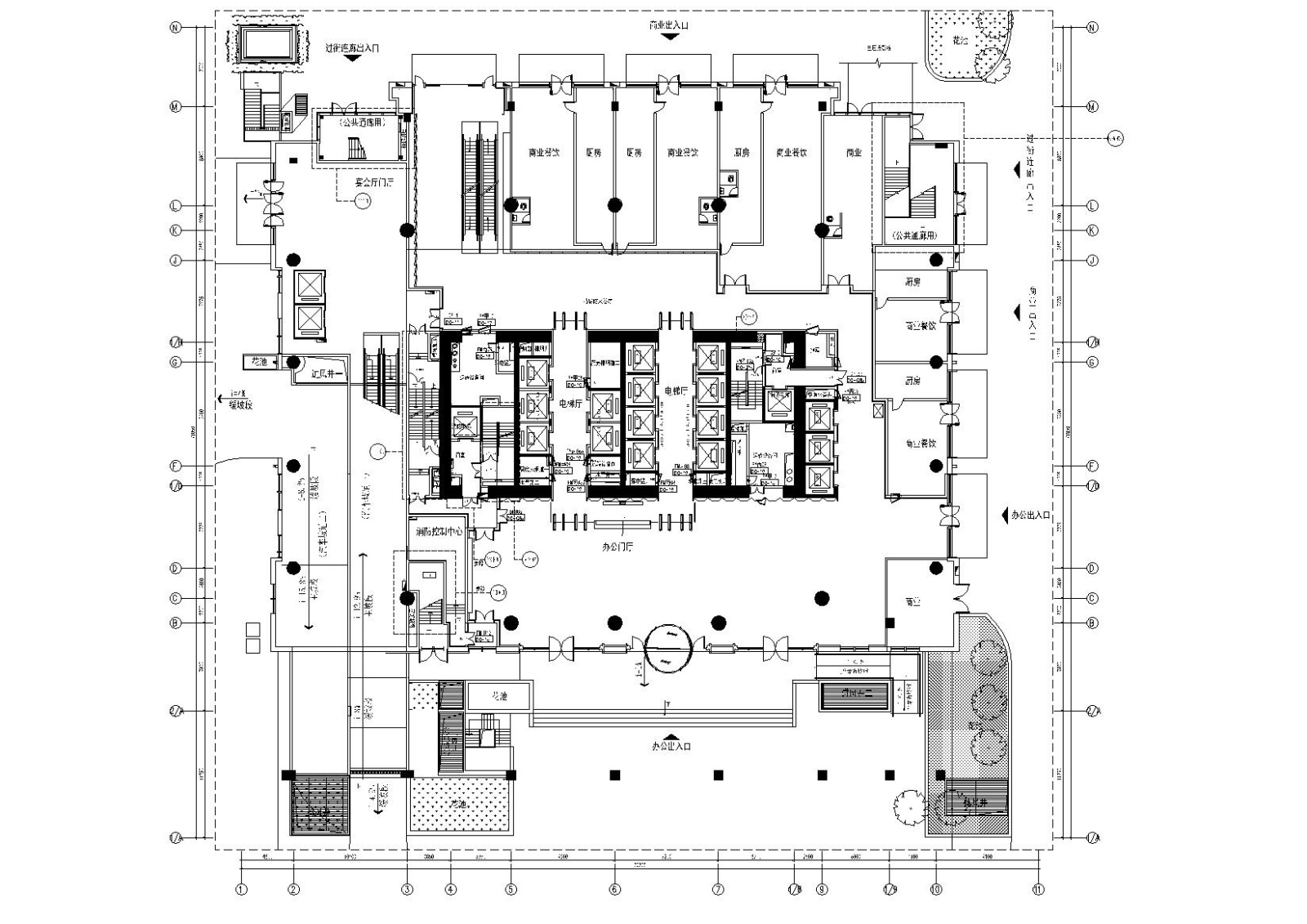 [广东]广州某国际中心办公楼施工图_效果图施工图下载【ID:160418132】