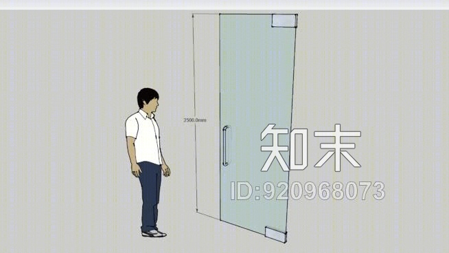 无框玻璃门2，5mSU模型下载【ID:920968073】