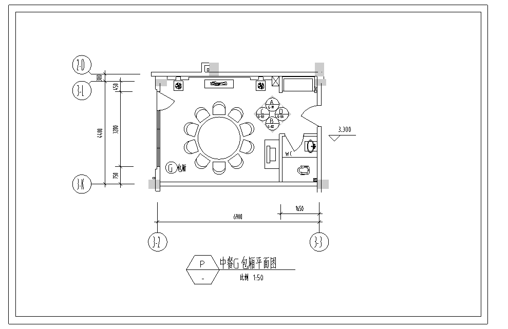 东海某大型中餐厅室内装修设计施工图（64张）cad施工图下载【ID:161763178】