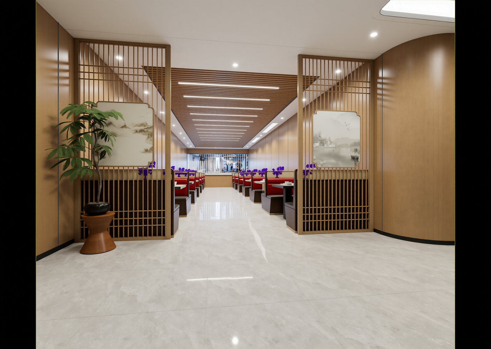 现代酒店餐厅3D模型下载【ID:1215138141】