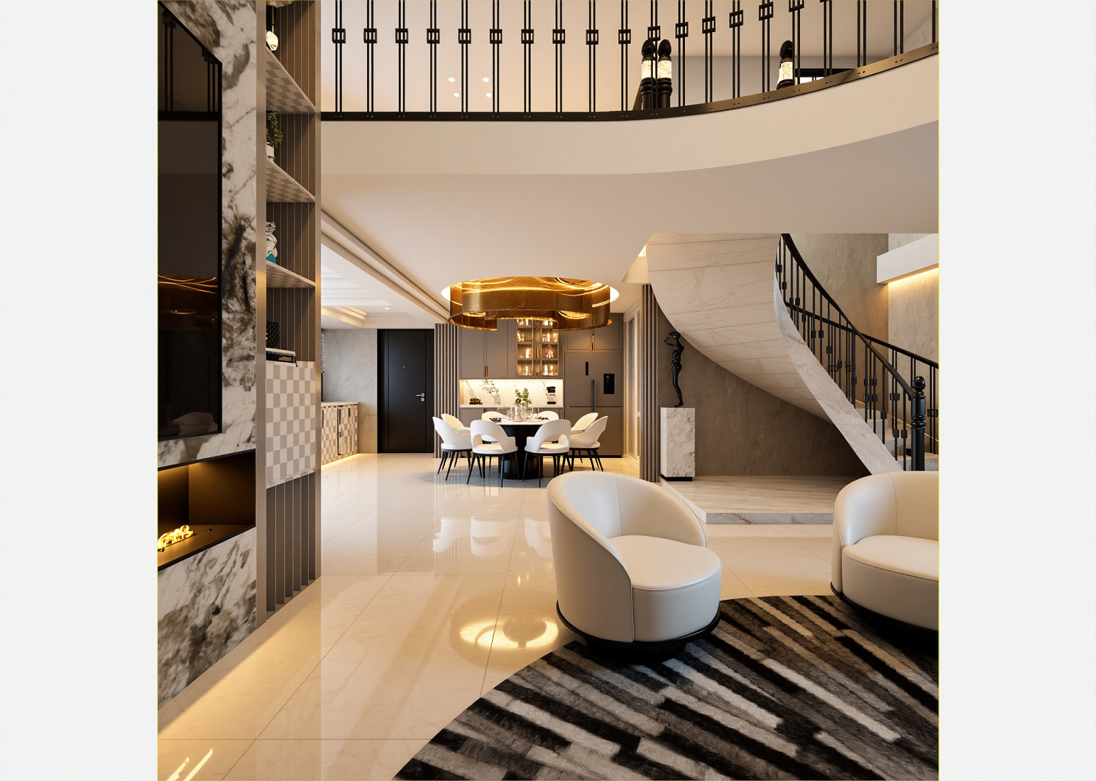 法式民宿大厅3D模型下载【ID:1214707177】