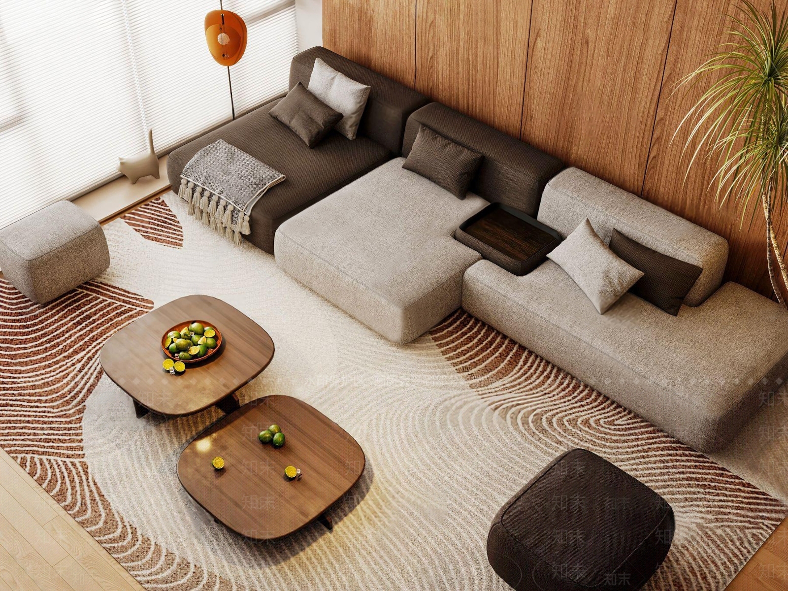 现代沙发茶几组合3D模型下载【ID:1125852722】