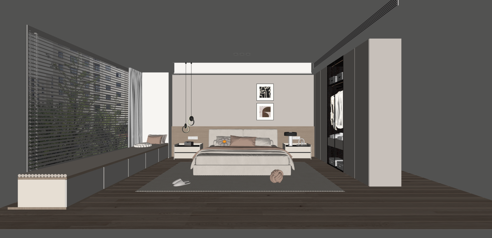 现代家居卧室SU模型下载【ID:1216054084】