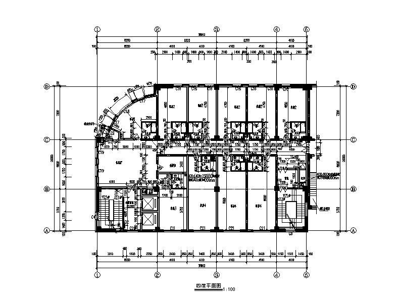 [宁夏]高层框架剪力墙结构办公宾馆综合楼建筑施工图（含...cad施工图下载【ID:149951169】