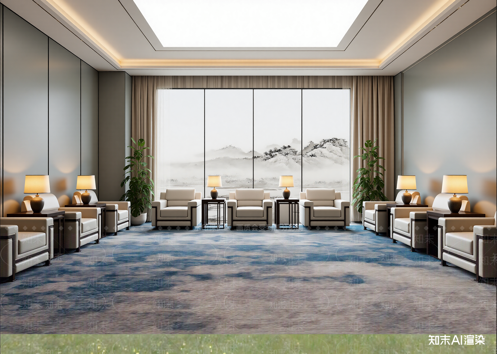 现代酒店大堂3D模型下载【ID:1215076886】