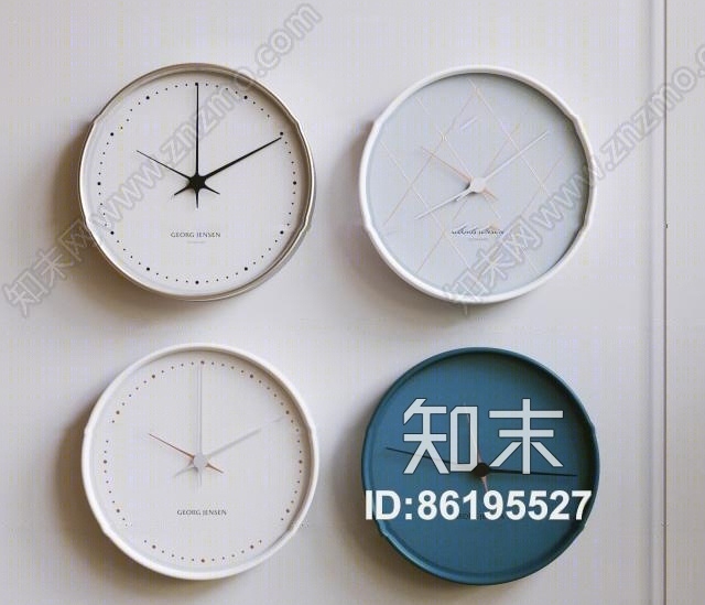 现代钟表组合3D模型下载【ID:86195527】