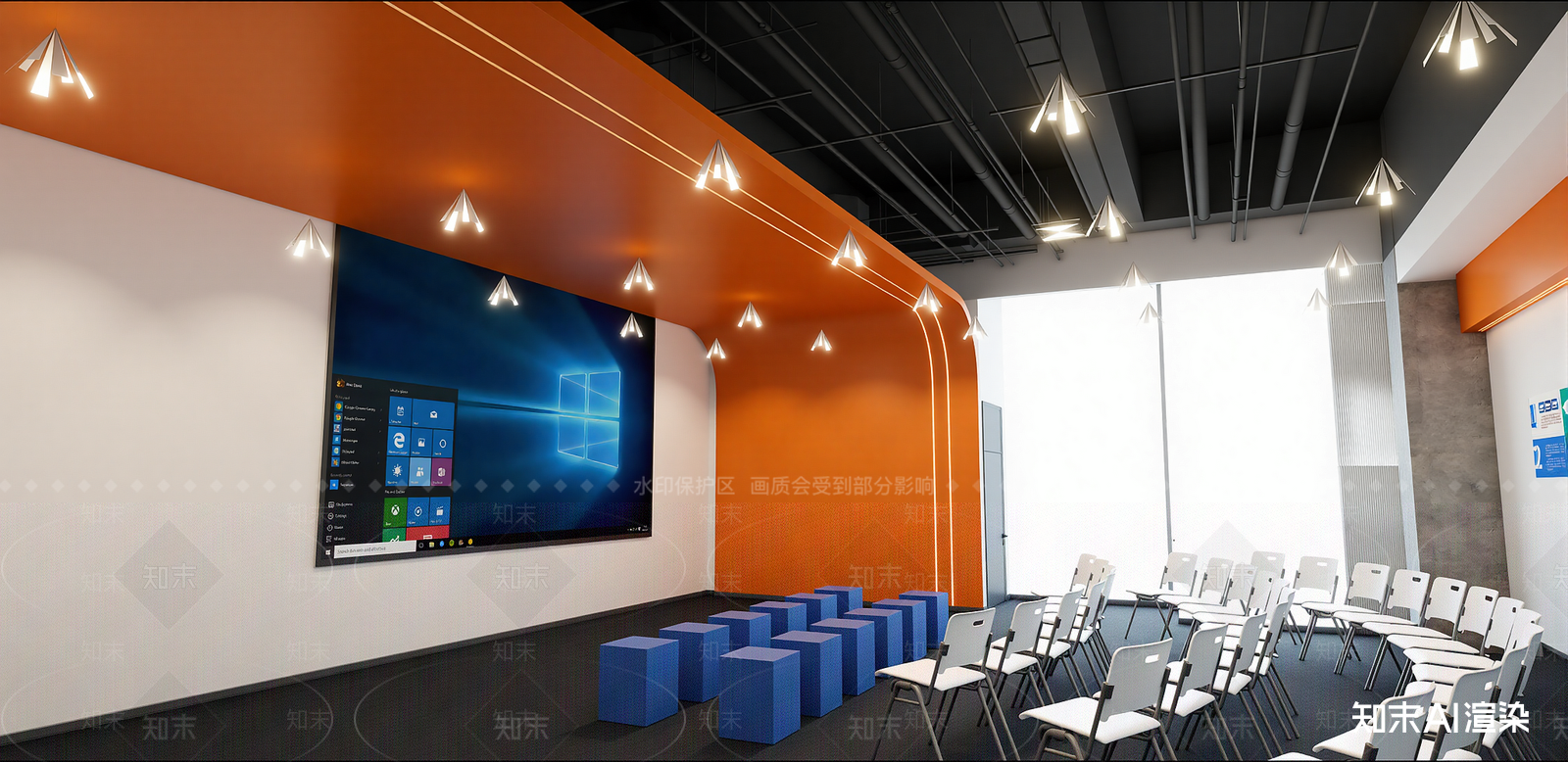 现代办事大厅SU模型下载【ID:1215946146】