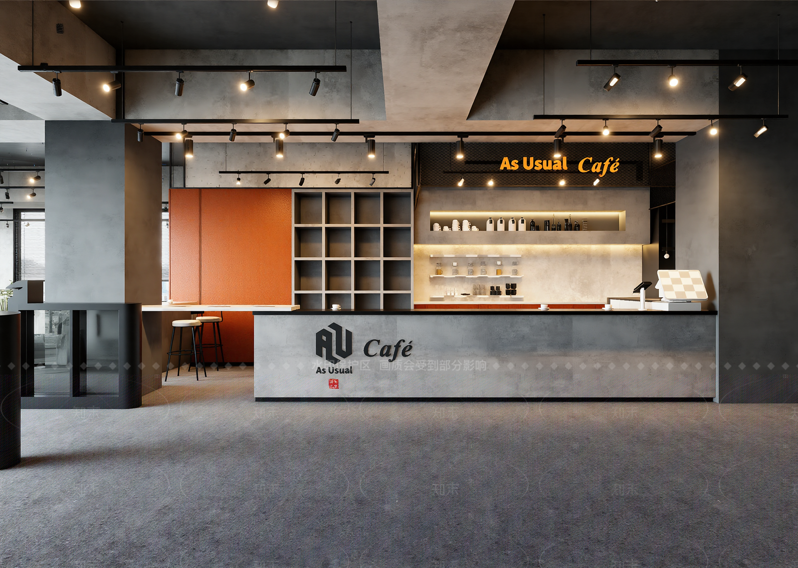 工业风咖啡厅3D模型下载【ID:1214594518】