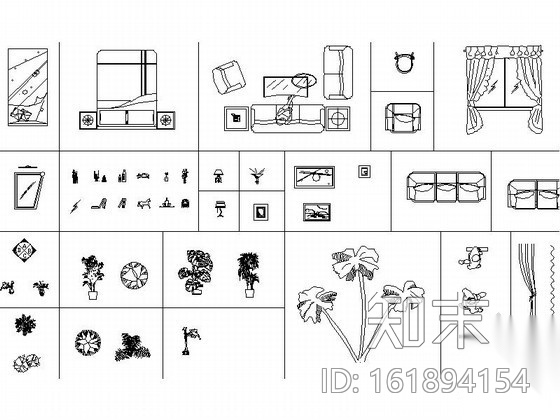 全套家装CAD图块下载施工图下载【ID:161894154】