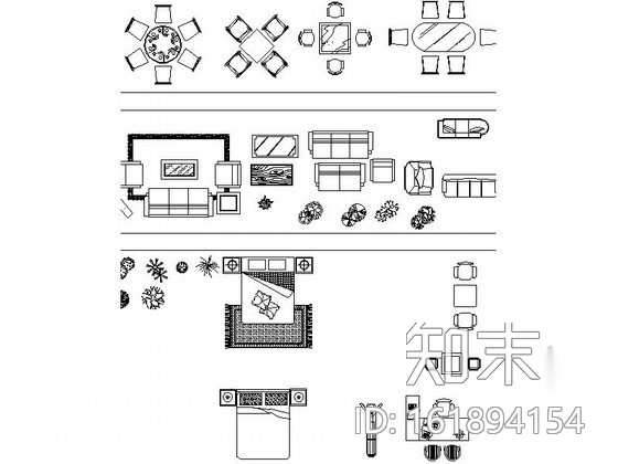 全套家装CAD图块下载施工图下载【ID:161894154】