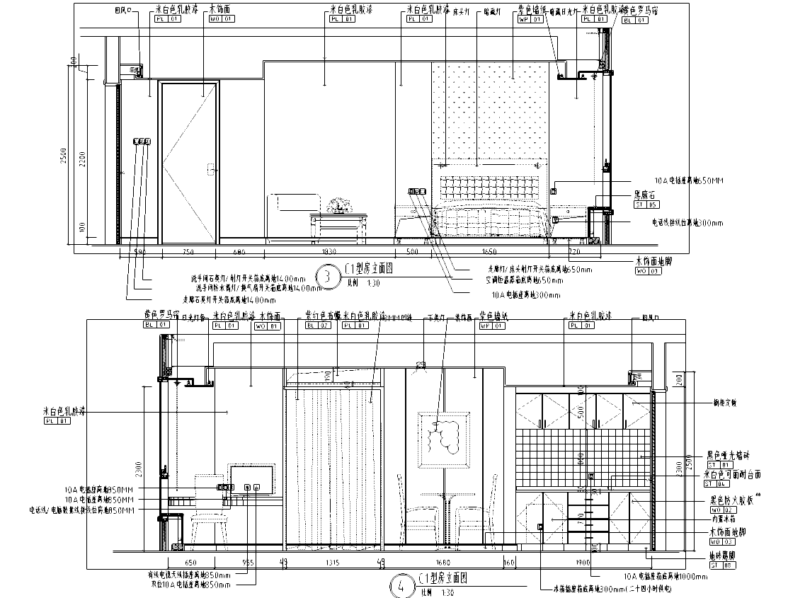 [上海]礼顿国际公寓BCFG型样板间施工图cad施工图下载【ID:160475182】