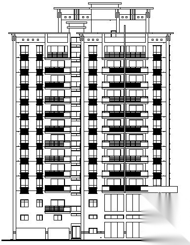 [深圳市]某十六层中心商住楼建筑施工图（带效果图）cad施工图下载【ID:168463189】