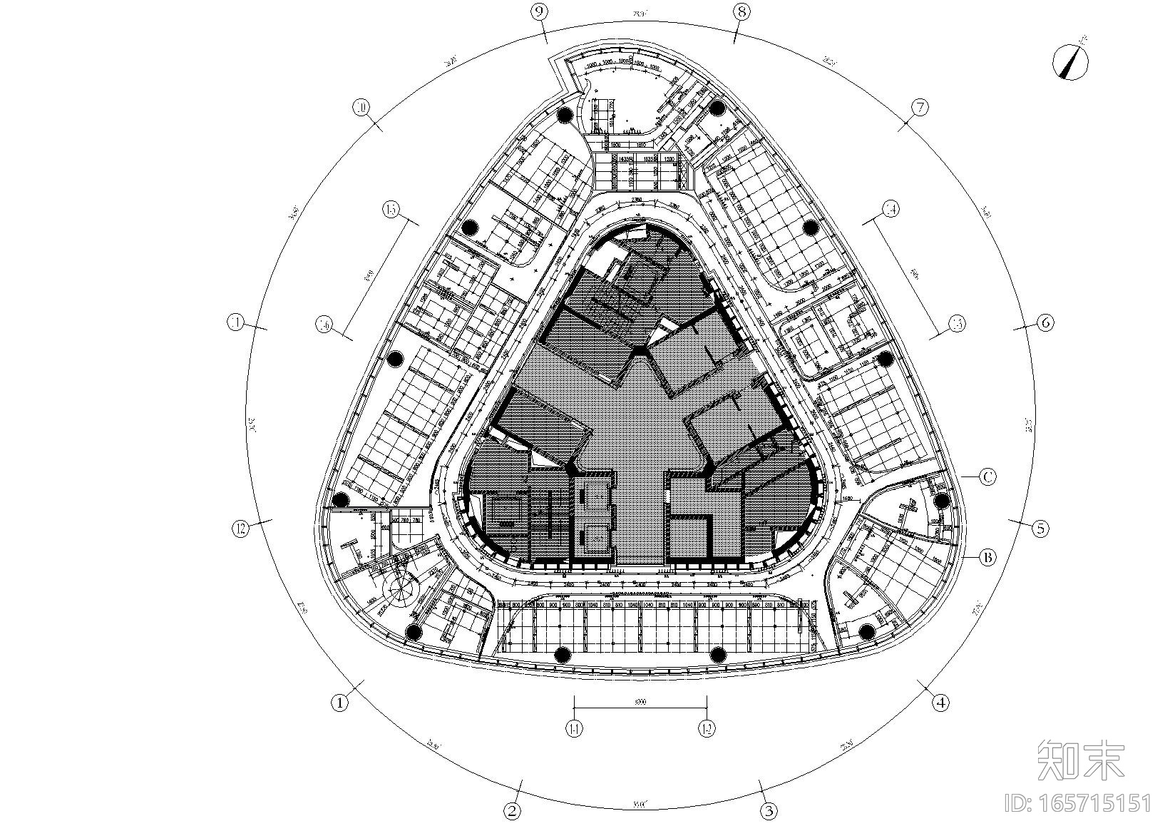 [南昌]新力置地·南昌朝阳新城办公楼CAD装修施工图cad施工图下载【ID:165715151】