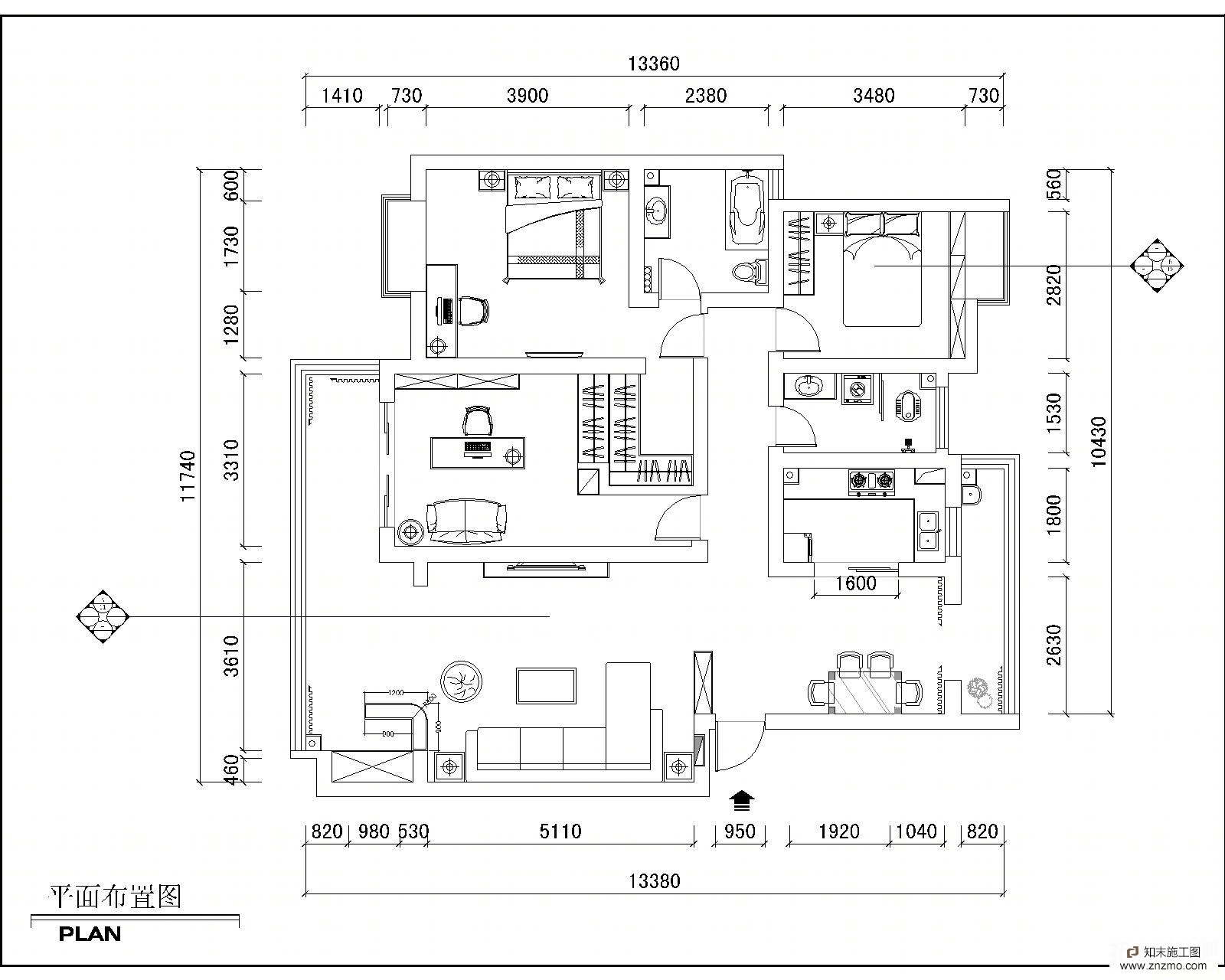 一套刚做的施工图cad施工图下载【ID:36917663】